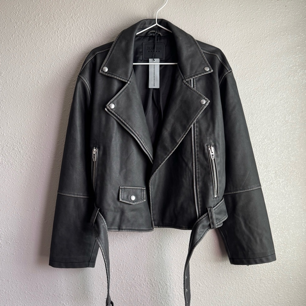 BLANK NYC Vegan Leather Moto Jacket with Belt - Picture 4 of 13